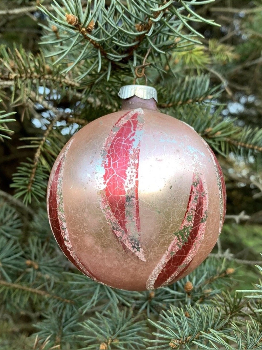 Vintage West Germany JUMBO glass Christmas ornament